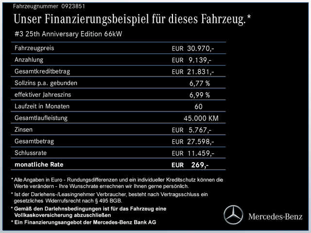 Interne Fahrzeugnr.:: 0923851Exterieur:  Antriebsart: Heckantrieb,   Außenspiegel elektr. verstell- und heizbar, mit Memory,   Außenspiegel mit Abblendautomatik,   Außenspiegel mit Umfeldleuchte und Projektionsfunktion,   Blinkleuchten mit Lauflicht vorn und hinten,   Dachreling / Dachträgervorrüstung,   Dach Wagenfarbe,   Einstiegsleisten (Edelstahl) beleuchtet,   Elektromotor 200 kW (cont. 75 kW),   Getriebe für Elektrofahrzeug,   Heckleuchten LED,   Intelligentes Batteriemanagementsystem mit Temperaturregelung,   Karosserie 5-türig,   Komfort-Fahrwerk,   Kühlergrill, Aktive Luftklappen,   Matrix-LED-Scheinwerfer,   Metallic-Lackierung,   Radstand Standard,   Seitenscheiben hinten und Heckscheibe dunkel getönt (Privacy Glass),   Türgriffe außen ausfahrbar / versenkbar, elektrisch,   Türgriffe außen mit LED-BeleuchtungInterieur:  2-Zonen Klimaautomatik,   Ambiente-Beleuchtung Plus,   Brillenfach,   elektronisches Gaspedal,   Frontstaufach / Frunk (Kofferraum, vorn),   Gepäckraumabdeckung / Rollo,   Getränkehalter in Mittelkonsole,   Innenausstattung: Interieur Nebula White,   Innenspiegel mit Abblendautomatik,   Instrumententafel Leder-Optik,   Kopf-Airbag-System (Windowbag),   Mittelarmlehne hinten mit Getränkehalter,   Mittelkonsole mit Kühlfunktion,   Rücksitzbank geteilt/klappbar (60:40),   Rücksitzlehnen neigungsverstellbar,   Sitzbezug / Polsterung: Duo-Leder,   Sitze vorn elektr. verstellbar (6-fach) mit Lendenwirbelstütze,   Sitzheizung,   Steckdose (12V-Anschluß) im Koffer-/Laderaum,   Wärmepumpe für Heizungs-/KlimaanlageMultimedia:  Anzeigeinstrumente Full LCD HD (9,2" Farbdisplay),   Bluetooth-Schnittstelle,   Head-Up Display,   Induktionsladeschale für Smartphone,   Infotainment-Center 12,8 Zoll Display (Touchscreen),   Lautsprecher,   Premium-Sound-System (Beats),   Radioempfang digital (DAB),   Smartphone Schnittstelle (Apple CarPlay &amp; Android Auto),   Steckdose (12V-Anschluß),   USB-Anschlüsse, je 2 vorn und hintenKomfort und Umwelt:  Adaptive Geschwindigkeitsregelanlage (ACC) mit Stop&amp;Go-Funktion,   Aktiver Spurhalteassistent,   Anhänger-Stabilisierungs-Programm (TSA),   Ausweich-Assistent (EMA),   Auto-Hold-Funktion,   Automatische Begleitfunktion der Beleuchtung (Follow me home),   Bremsenergierückgewinnung (Rekuperationssystem),   Einparkhilfe vorn und hinten, 12 Parksensoren,   Fahrassistenz-System: Aufmerksamkeits-Assistent,   Fahrassistenz-System: Autonomer Notbrems-Assistent,   Fahrassistenz-System: Berg-Anfahr-Assistent,   Fahrassistenz-System: Bergabfahrkontrolle (HDC),   Fahrassistenz-System: Frontkollisionswarnung (FCM),   Fahrassistenz-System: Intelligente Geschwindigkeitsanpassung (ISA),   Fahrassistenz-System: Kollisionswarnsystem hinten (RCM),   Fahrassistenz-System: Notfall-Spurhalteassistent (Emergency Lane Keeping, ELK),   Fahrassistenz-System: Pannenmanagement (bCall),   Fahrassistenz-System: Park-Notbremse (PEB),   Fahrassistenz-System: Parkassistenzsystem (Park Assist),   Fahrassistenz-System: Pilot Assist,   Fahrassistenz-System: Querverkehrs-Assistent Heck (RCTA),   Fahrassistenz-System: Querverkehrs-Assistent vorn (FCTA),   Fahrassistenz-System: Spurhalteassistent,   Fahrassistenz-System: Spurverlassenswarnung (LDW),   Fahrassistenz-System: Spurwechselassistent (LCA),   Fahrassistenz-System: Totwinkel-Assistent (BSD),   Fahrassistenz-System: Verkehrszeichenerkennung (TSR),   Heckklappe/-Deckel elektr. betätigt (öffnen + schliessen, sensorgesteuert),   Isofix-Aufnahmen für Kindersitz,   Isofix-Aufnahmen für Kindersitz an Rücksitz,   Kamerasystem 360 Grad,   Keyless-Entry,   Lenkrad (Leder, perforiert) mit Multifunktion,   Lenkrad (Sport) mit Multifunktion,   Lenksäule (Lenkrad) verstellbar,   Memoryfunktion für Sitz vorn links,   Mittelarmlehne hinten klappbar mit Durchlademöglichkeit,   Panorama-Glasdach,   Regensensor,   ServolenkungSicherheit:  Airbag Fahrer-/Beifahrerseite,   Anti-Blockier-System (ABS),   Elektron. Stabilitäts- und Traktionskontrolle,   Kurvenbremskontrolle (Corner-Brake-Control CBC),   Notrufsystem eCall,   Parkbremse elektrisch,   Reifendruck-Kontrollsystem,   Seitenairbag,   Seitenairbag vorn mitte (Center-Airbag),   Sicherheitsgurte vorn höhenverstellbar,   Türöffnungswarnung (DOW),   Überschlag-Schutzsystem,   WegfahrsperreWeiteres:  Einstiegshilfe Easy-Entry,   Fahrassistenz-System: Adaptiver Fernlichtassistent,   Luftqualitäts-Überwachungssystem (Air-Quality-System, AQS),   Elektromotor 200 kW,   HV-Batterie 66 kWh brutto / 62 kWh netto.